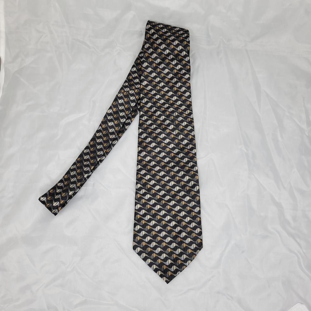 Stafford Black and Gold Chevron Men's Tie